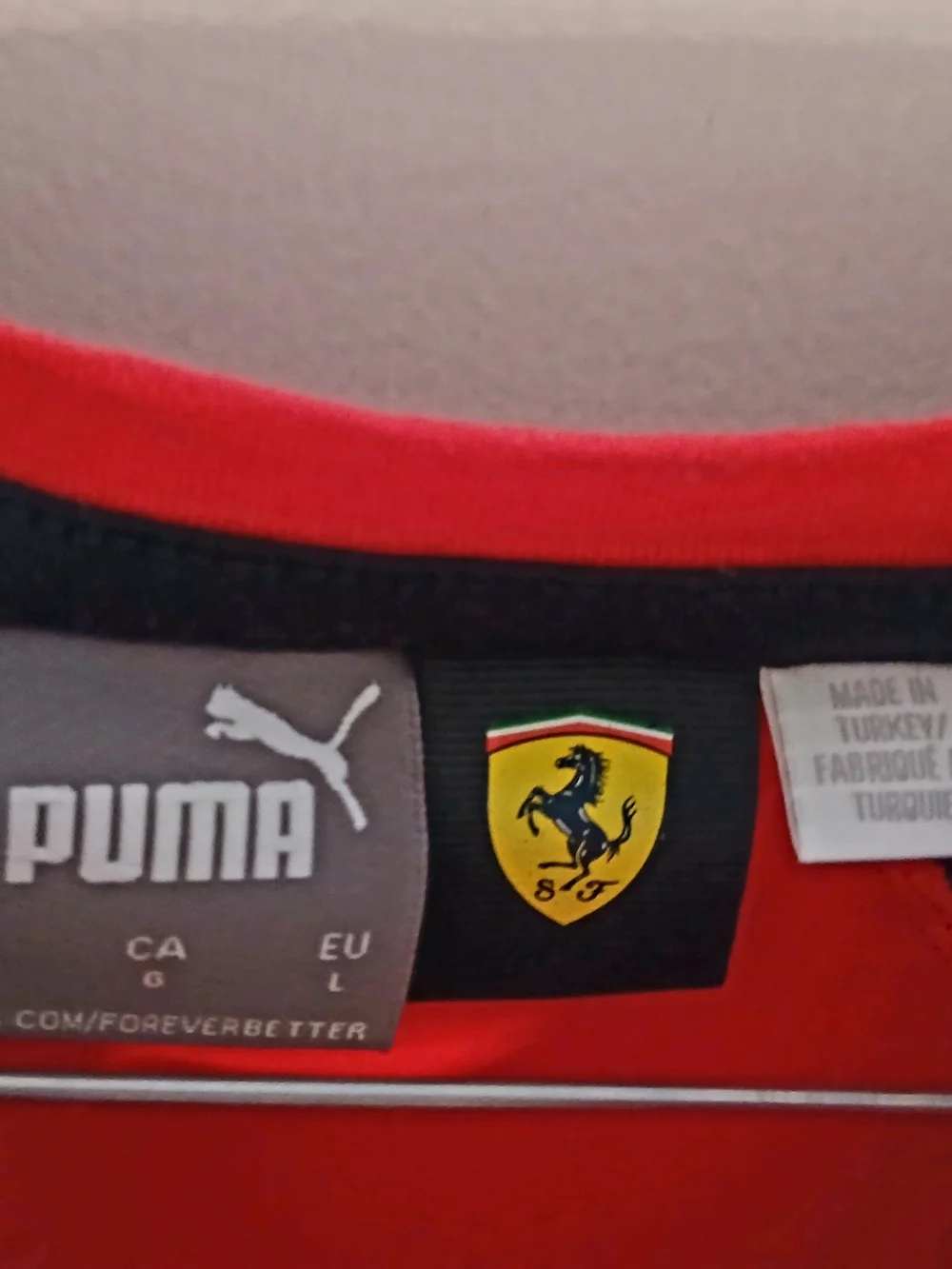 Puma Red and Black Ferrari Team Short Sleeve Shirt - Picture 10 of 10